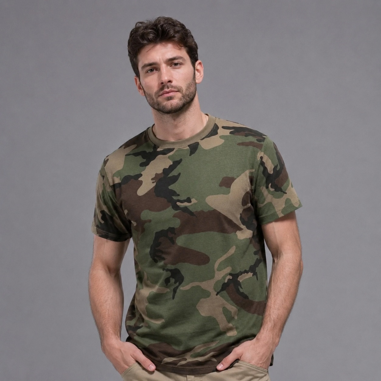 Remera de algodón Multicam