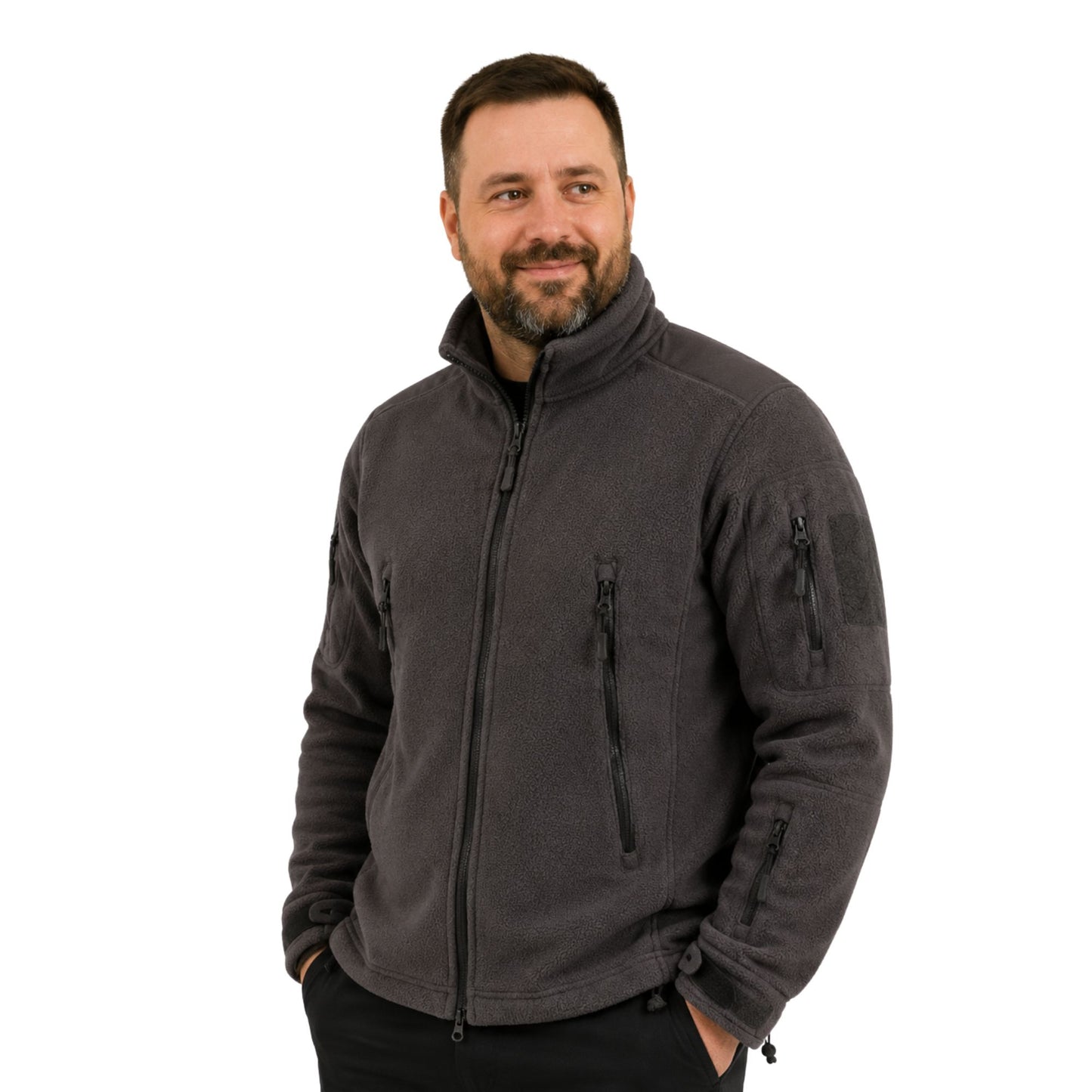 Campera Micropolar y Neopreno - Negro