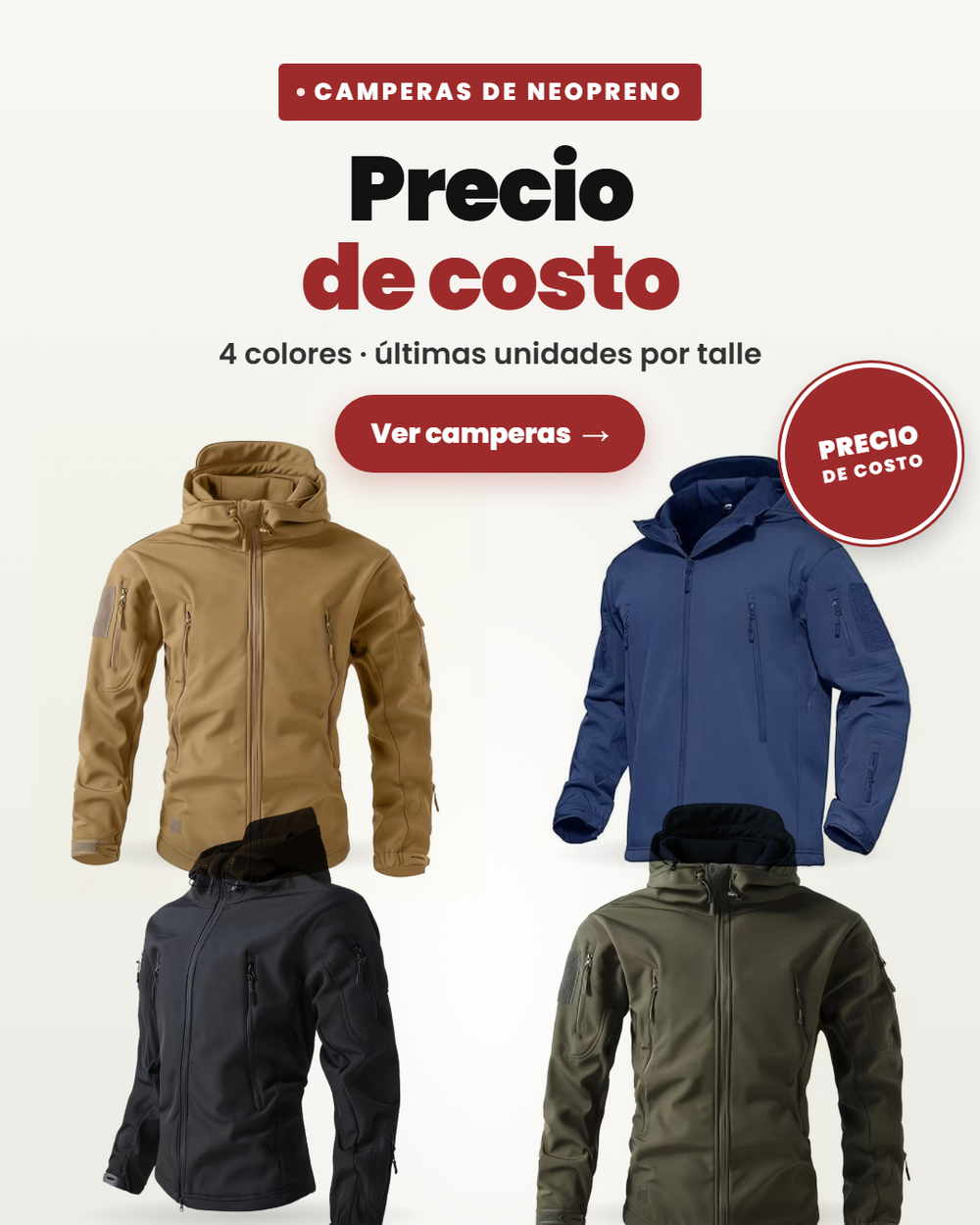 Camperas de neopreno a precio de costo (celular)